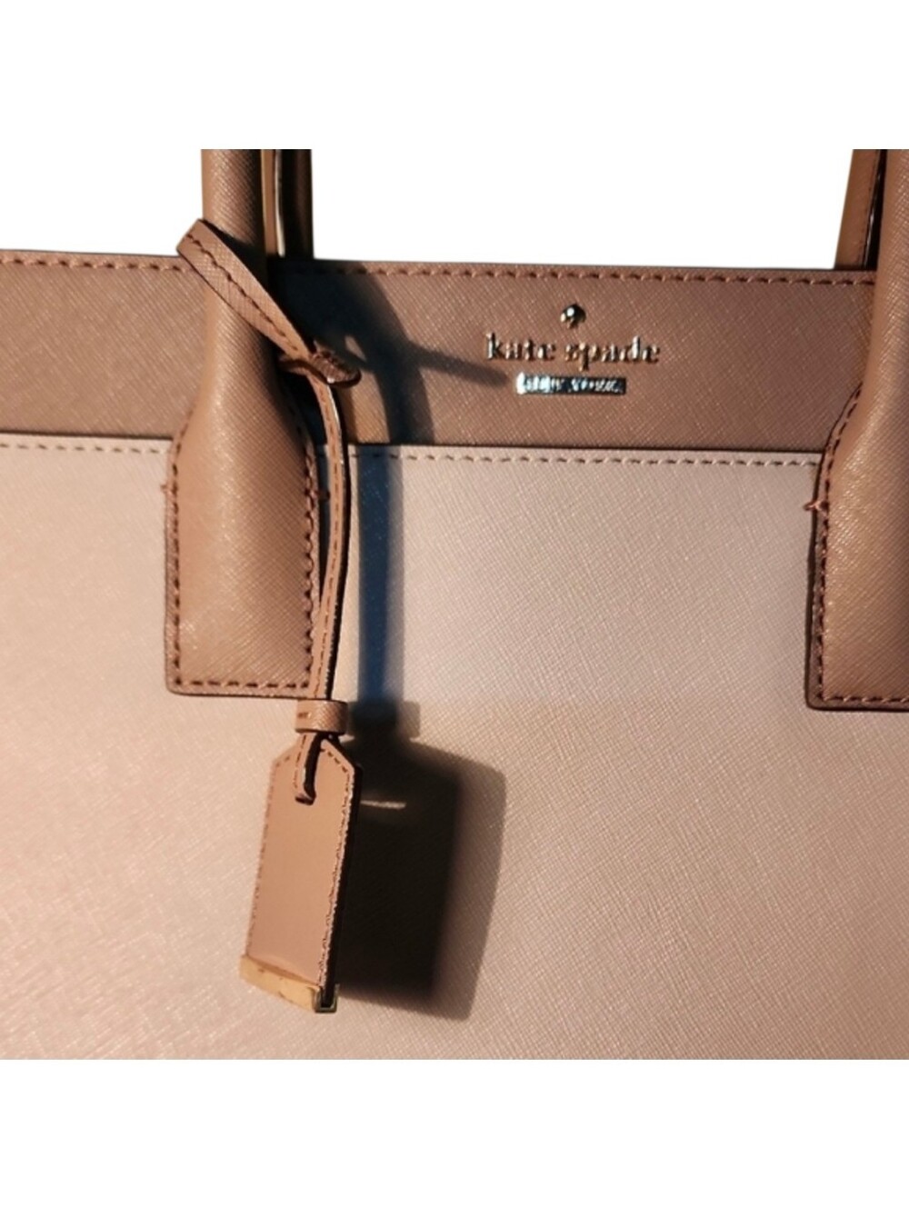 Kate Spade Candace Two-Toned Neutral Structured Satchel Large NWOT Daily Purse - Picture 2 of 14
